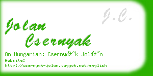 jolan csernyak business card